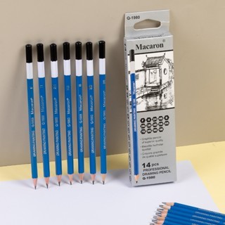 

14 pcs Pensil Gambar Sketsa Set Lengkap F/H/2H/HB/B/2B/3B/4B/5B/6B/7B/8B/9B/10B Charcoal Pencils Set Perlengkapan Lukis