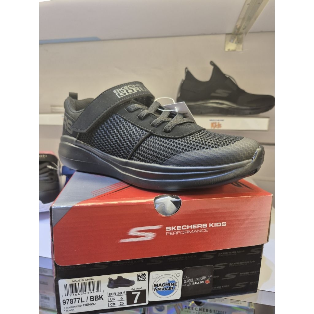 Skechers Sepatu Anak Full Black Go Run