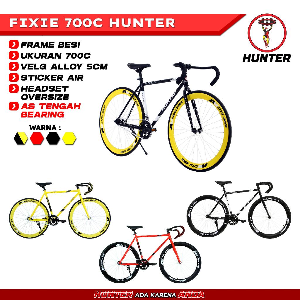 HUNTER SEPEDA FIXIE 700C UKURAN 700C (29 in) VELG ALLOY STICKER AIR HEADSET OVERSIZE