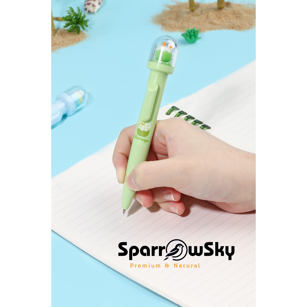 

SPARROW KUKI Pen Silikon / Silicone Pen / Pen Karakter Lucu Cantik LANDSCAPE TROPICAL DRINK (3042)