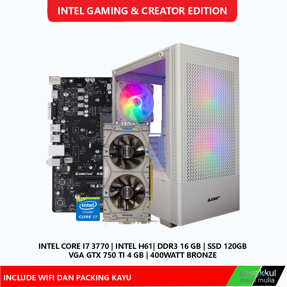 PC Gaming Editing & Creator Intel Core i7 3770 VGA GTX 750 Ti 4 GB