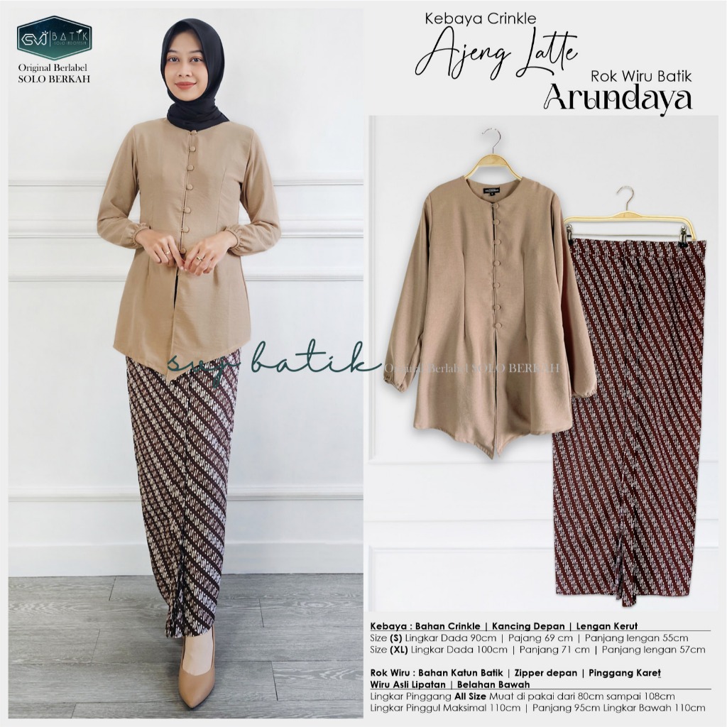 KEBAYA MODERN DAN ROK BATIK WIRU KATUN OUTFIT KONDANGAN