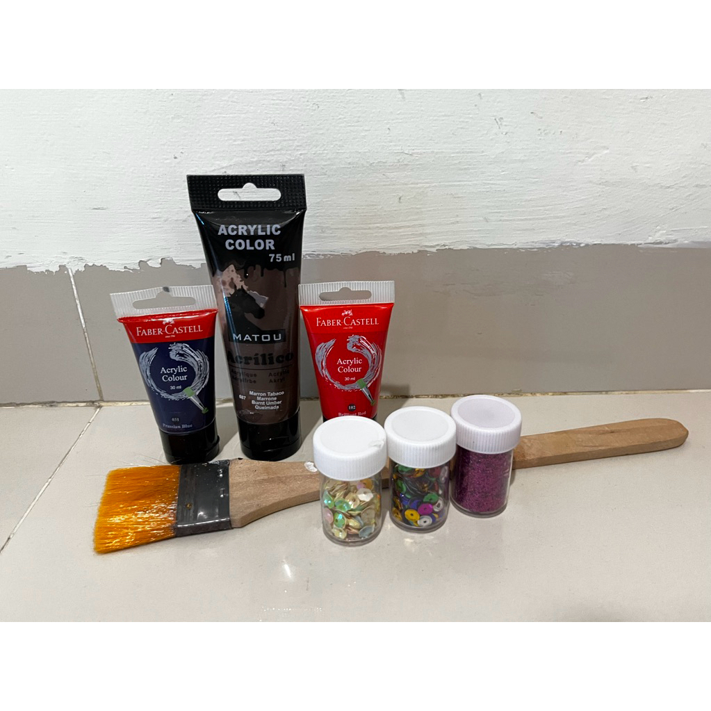 

[PRELOVED] CAT LUKIS AKRILIK ACRYLIC COLOUR + free kuas + free pernak pernik