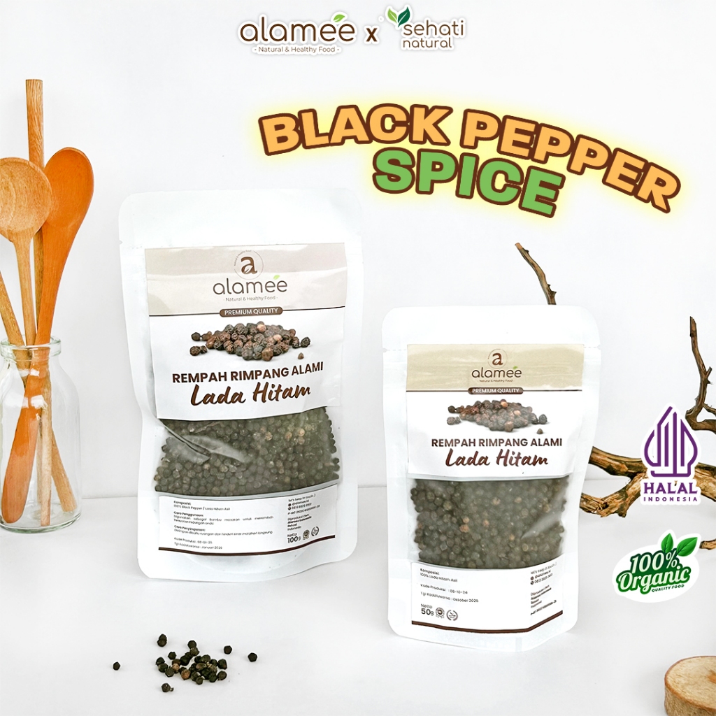 

Lada Hitam Organik Biji Utuh Whole Black Pepper Blackpepper Rempah Rimpang Organic Alami Siap Saji
