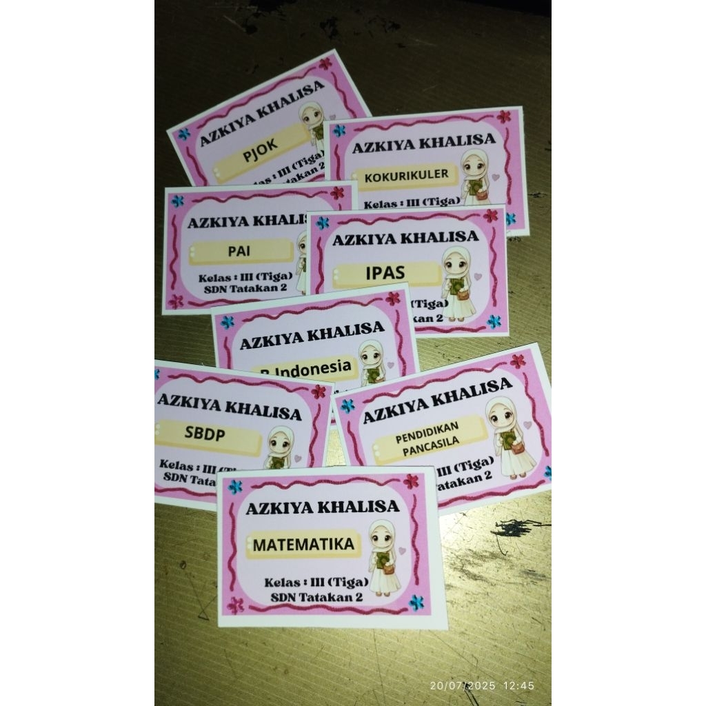 

stiker buku, stiker matpel, stiker murah, stiker buku sekolah