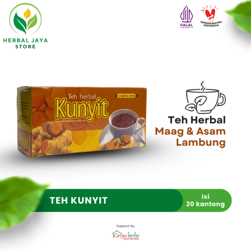 

Teh Herbal Kunyit griya herba membantu menjaga kesehatan pencernaan dan obat maag halal