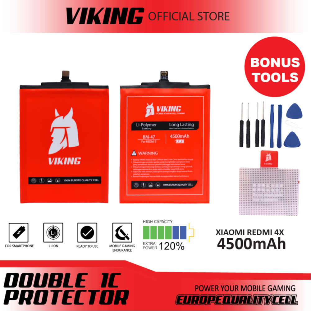 VIKING Baterai Redmi 4X BM47 Double Power