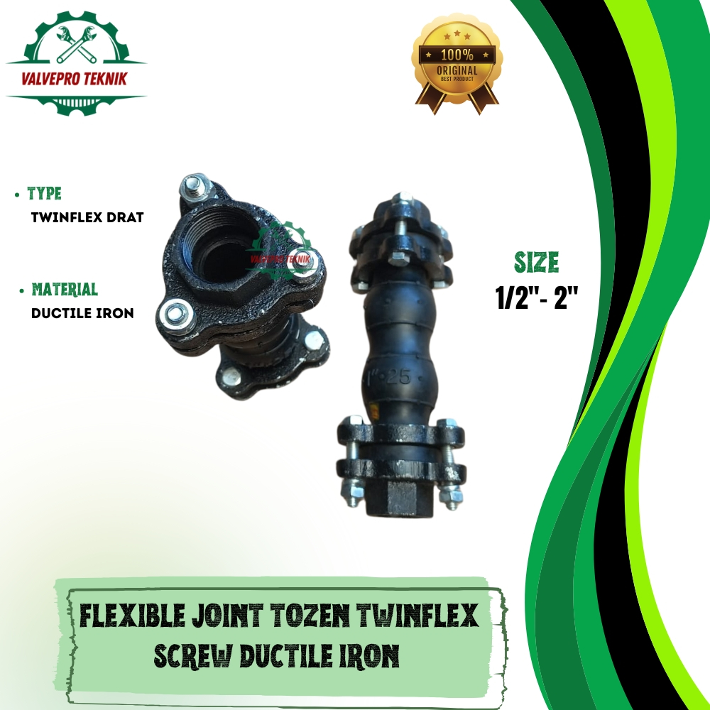 FLEXIBLE TWINFLEX SCREW 2” INCH FLEXIBLE JOINT DUCTILE IRON ORIGINAL