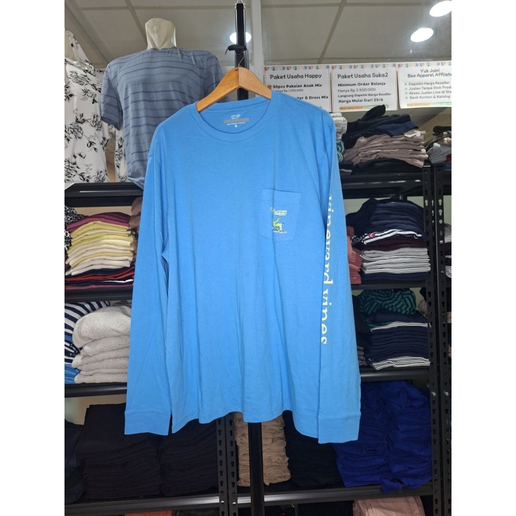 Tshirt Panjang Long Sleeve Pria / Kaos Polos Sablon Pria Lengan Panjang / Tee Pocket Branded Katun