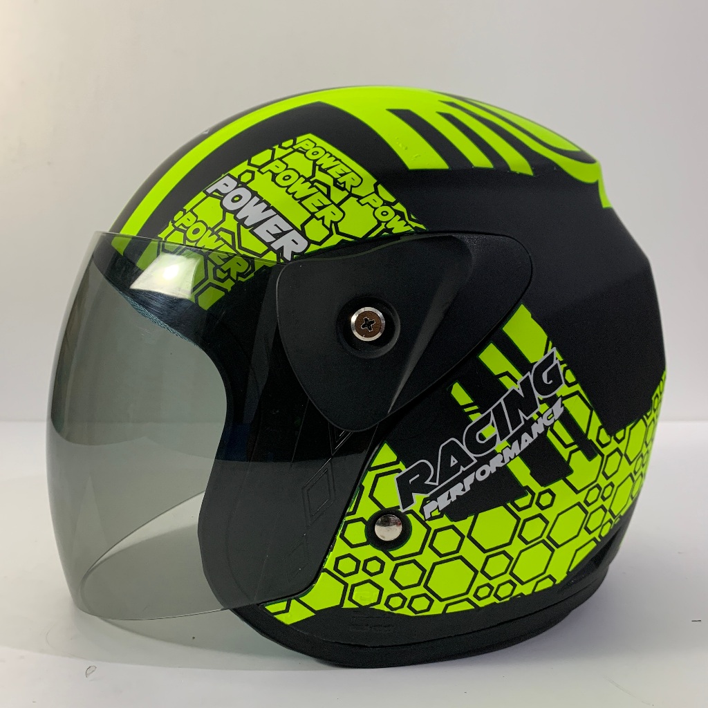 Helm Nuvo Power Racing Kuning Doff - Helem Helmet SNI Dewasa BXP Evo