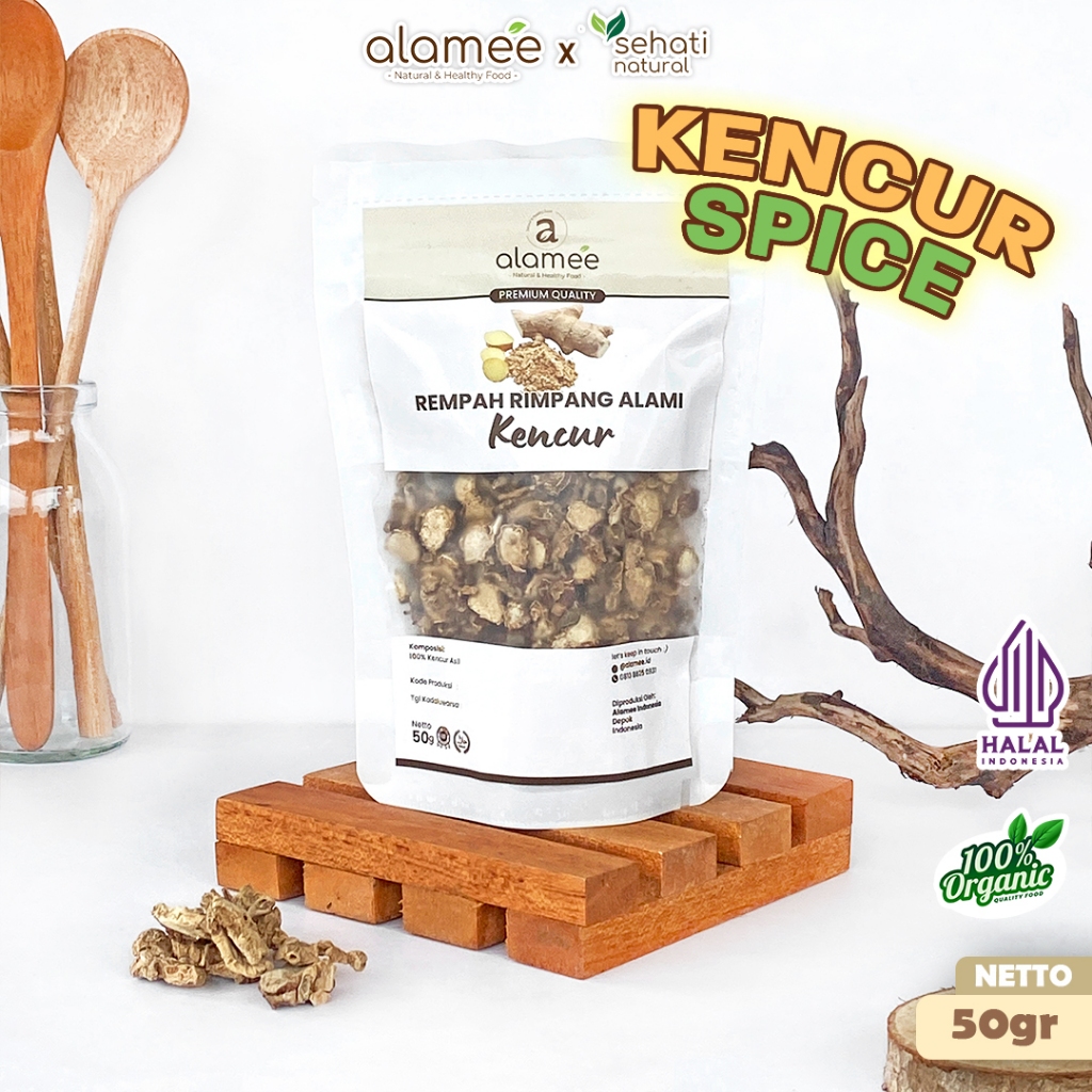 

ALAMEE Kencur Kering Dried Galangal Rempah Rimpang Organik Alami Bumbu Seasoning Masakan Masak 50gr