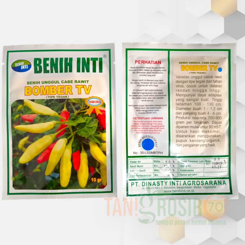 Benih Cabe / Cabai  RAWIT BOMBER TV / ALTAVI  10 gram Benih Inti - Bibit Cabai SETAN RAWIT TAVI
