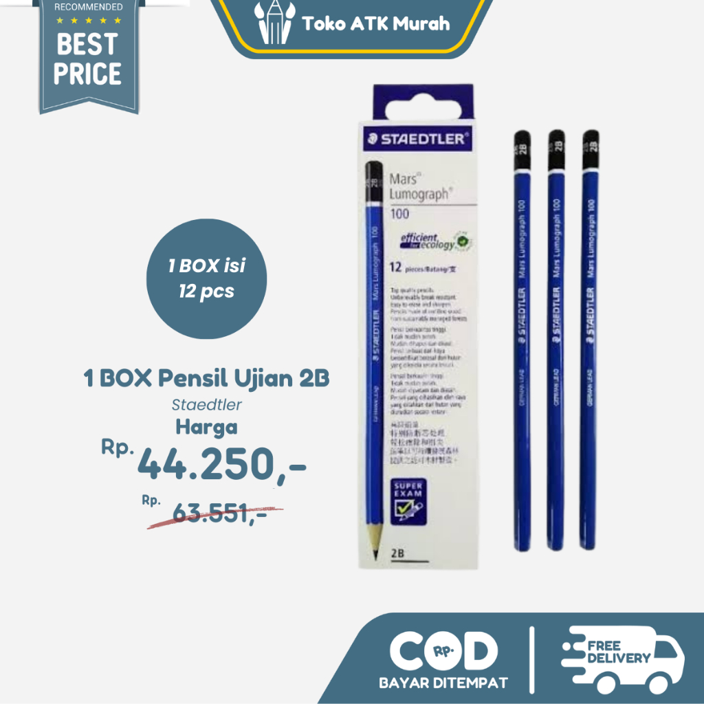 

Staedtler Pensil 2B Ujian Komputer 12 PCS / Pencils Computers 1 Box
