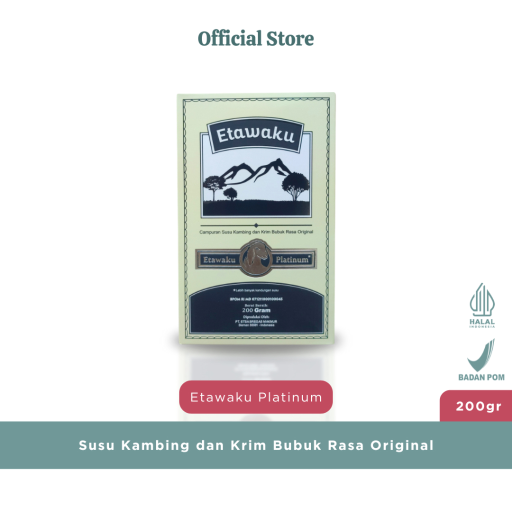 

Etawaku Platinum - Susu Kambing Etawa Murni Krimer Bubuk 200g Original Protein dan Vitamin