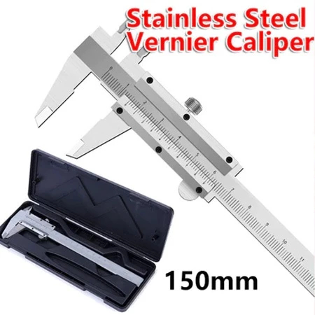 

Jangka Sorong Stainless Steel Vernier Caliper 0-150mm Penggaris mekanik Logam Penuh