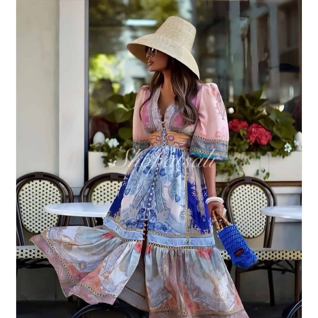 Lady Maxi Dress Wanita Import Premium Elegan Gaun Panjang Casual Formal Shopatsali