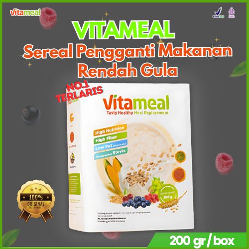 

[ DIJAMIN ] Vitameal Sereal Herbal vitamil Penurun Gula Darah Tinggi Kolesterol Cegah Diabetes Atasi Maag GERD Asam Lambung Pengganti Makanan BPOM HALAL VITAMIL HERBAL