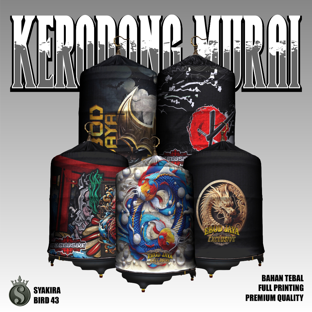Kerodong Sangkar Murai Batu Full Printing Premium Ebod Exclusive No 1/2/3 - Motif Premium Bahan Supe