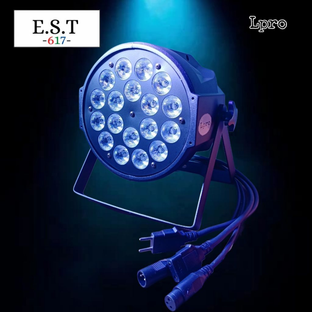 Lampu panggung sorot parled par LED 18x10 watt full color 4in1 rgbw 4 kabel