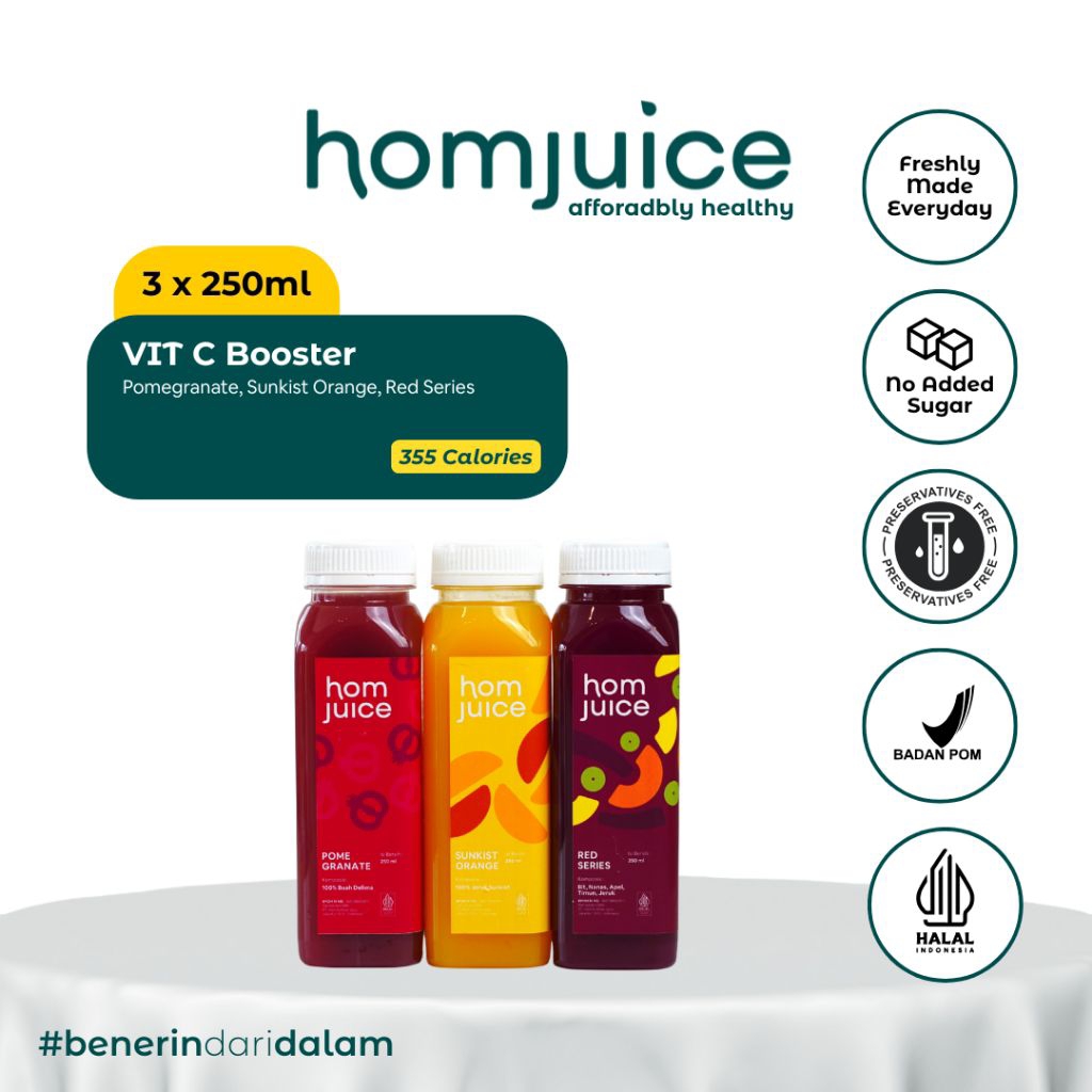 

Homjuice - VIT C Booster 1.0 3 x 250 ml (Cold-Pressed Juice/Jus/Detox)