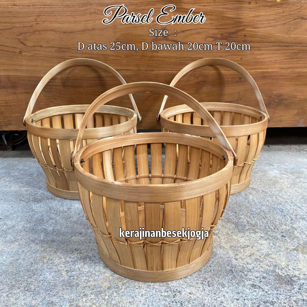 PARSEL EMBER D 25CM FINISHING ASAP |  hantaran manten kerajinan bambu anyaman unik hantaran jinjing