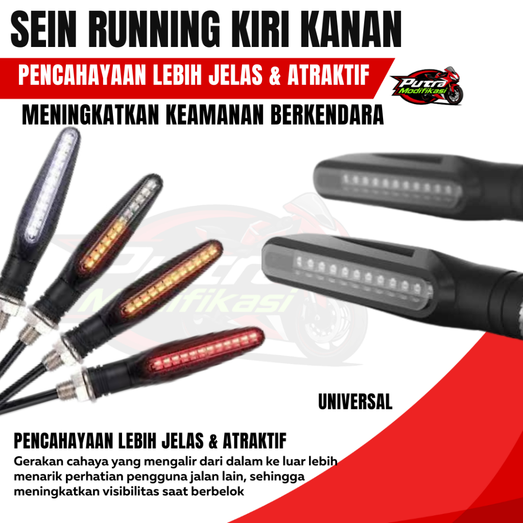 lampu sein Running universal warna kuning  sen tempel segitiga smoke hitam cbr150 ninjarr r25 gsx gs