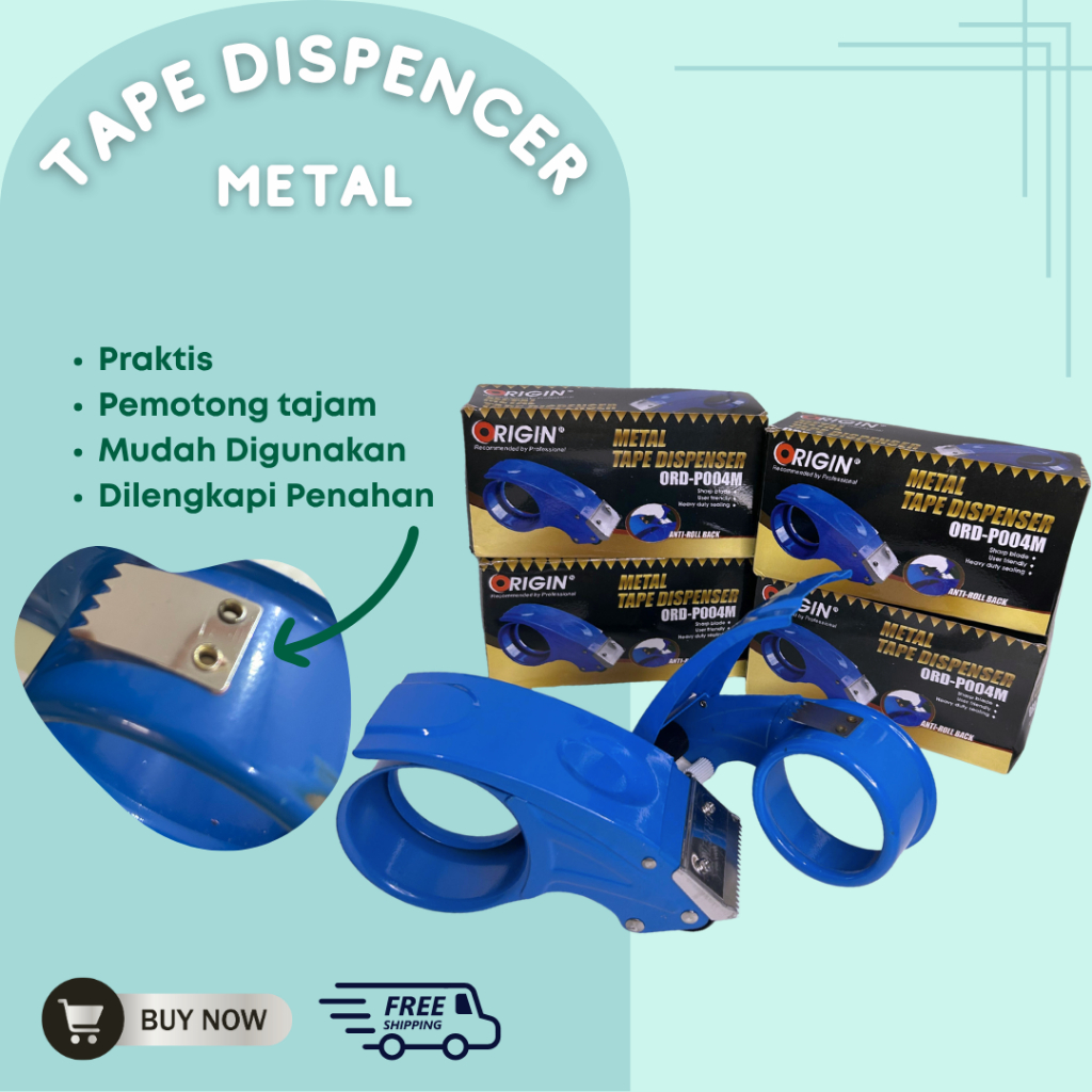 

Metal Tape Dispenser Lakban | Alat Pemotong Lakban Kuat & Tahan Lama