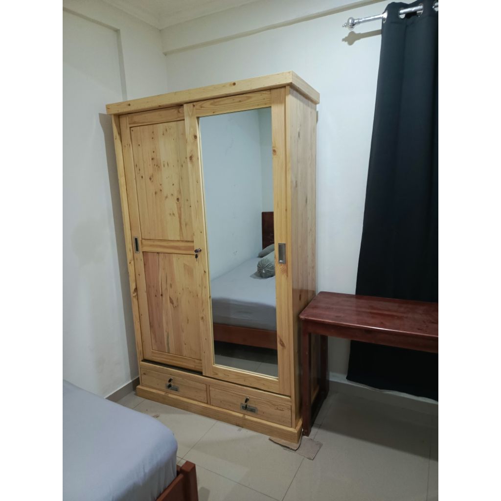 Lemari sliding jati belanda
