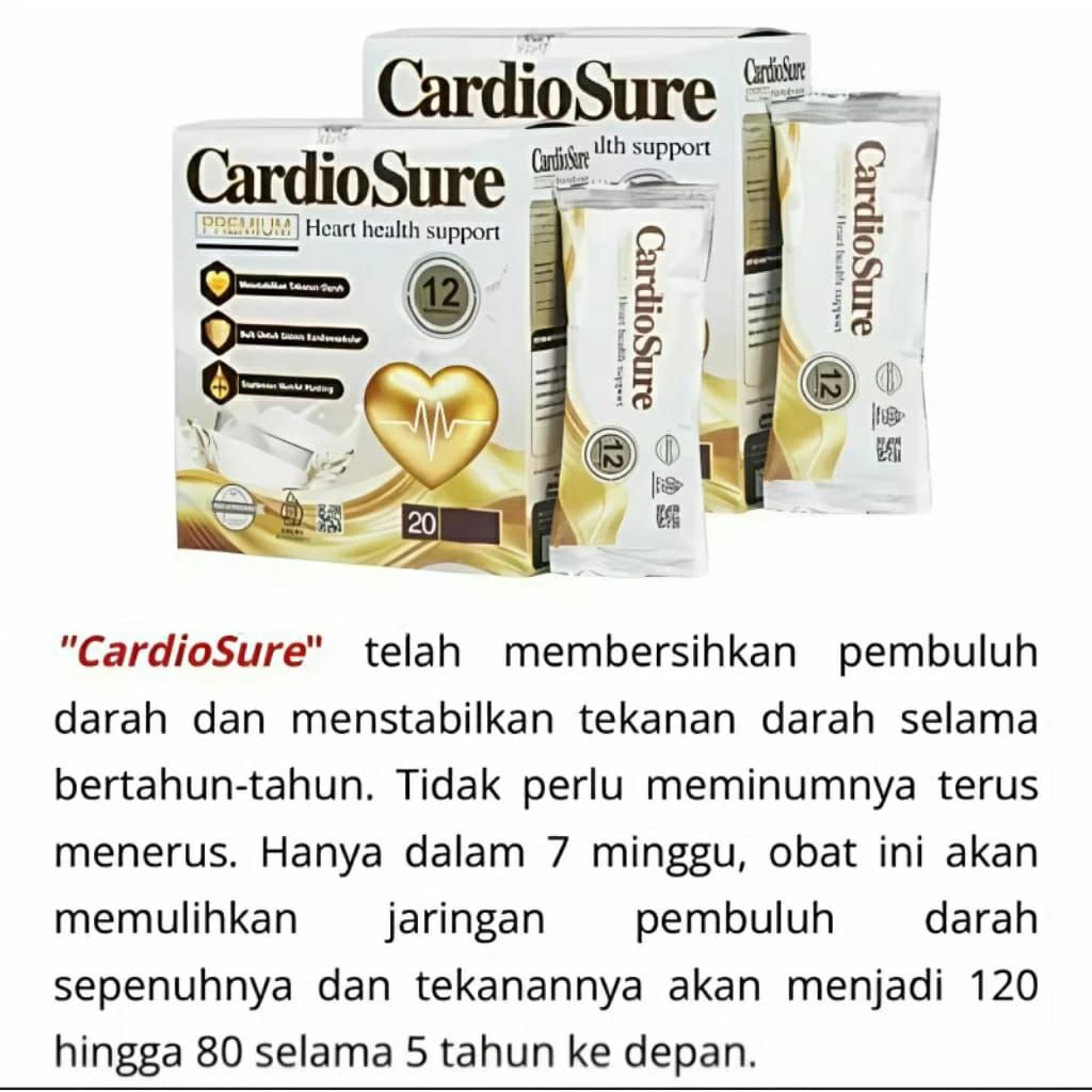 

CARDIOSURE PREMIUM MILK SUSU ASLI OBAT HIPERTENSI JANTUNG KORONER STRUK KOLESTROL ASAM URAT