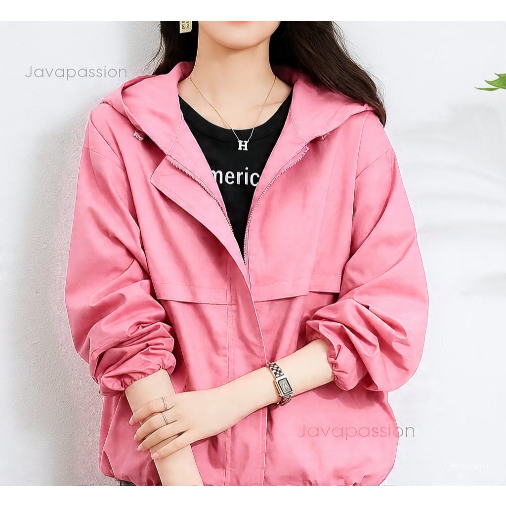 Jaket Wanita / Jaket Parka Wanita / Jaket Wanita Korea / Jaket Hoodie Wanita / Jaket Pink Wanita