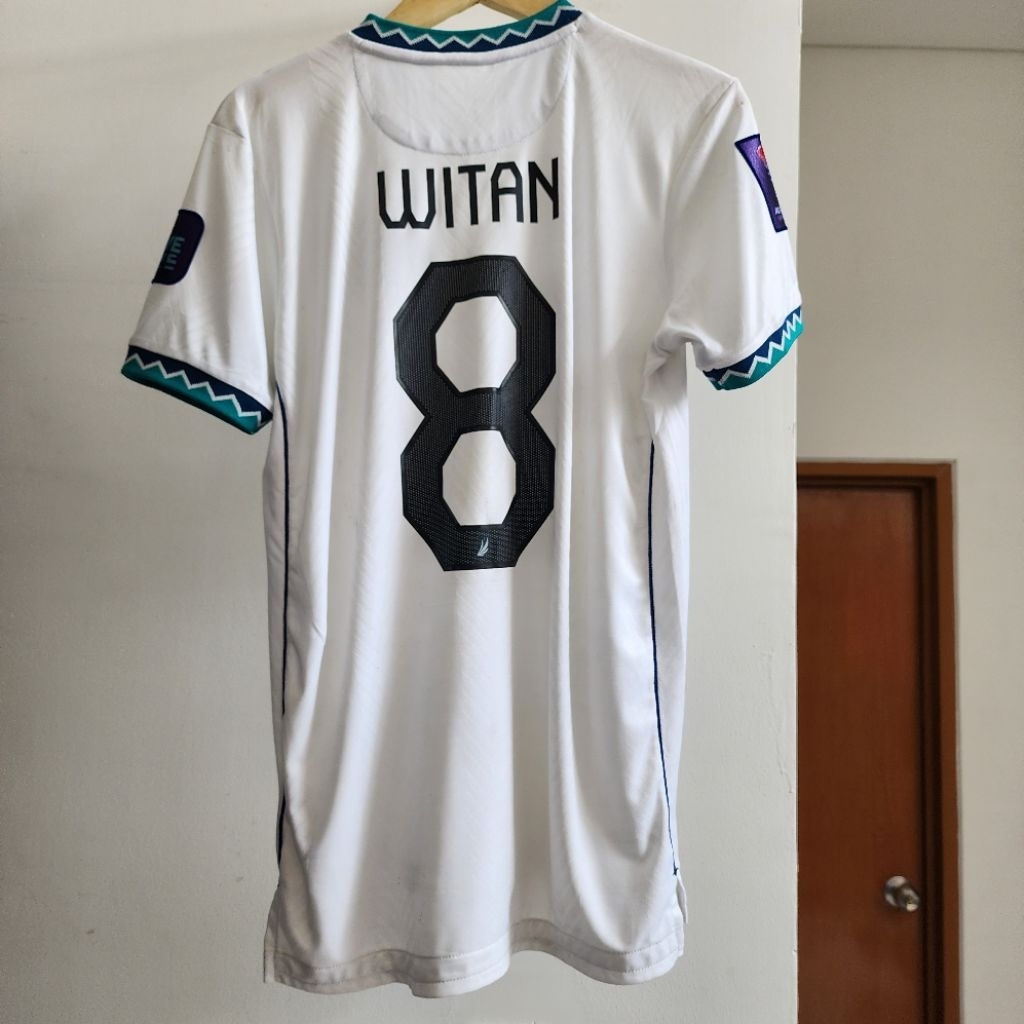 [USED MATCHWORN ORIGINAL] Mills Jersey Timnas Indonesia Away Player Issue 2022 Nomor Punggung 8 Wita