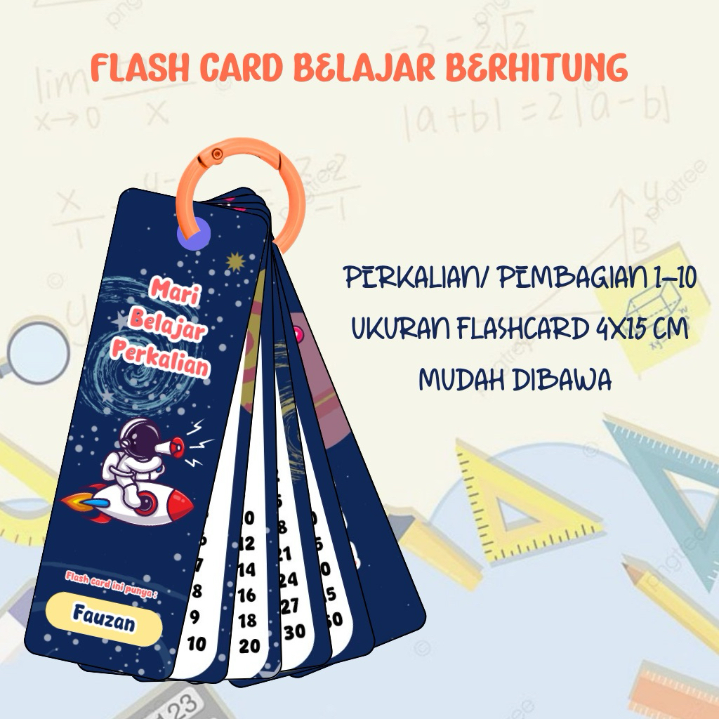 

Flashcard Berhitung Anak Custom Nama – Penjumlahan, Pengurangan, Perkalian, Pembagian – Tahan Air