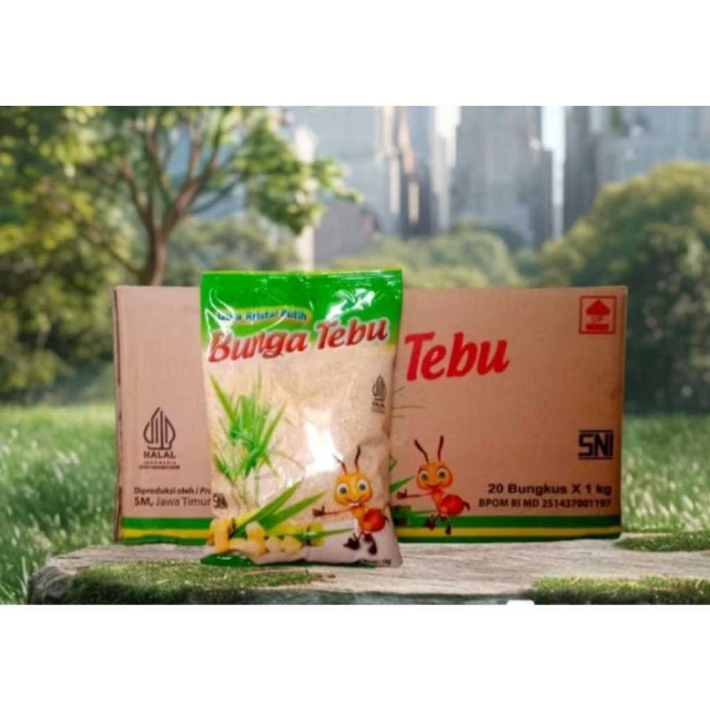 

Gula kemasan 1kg Bunga Tebu 6 pcs (6kg) Murah