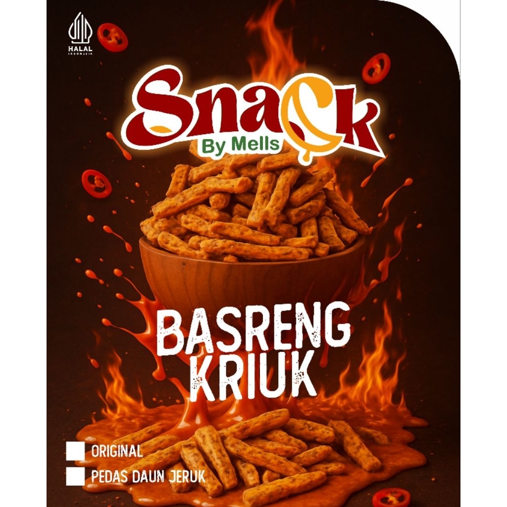 

Basreng Kriuk (BaKri) Snacks by Mells Rasa Original dan Pedas Daun Jeruk (45gr, 130gr, 250gr) – Camilan Gurih & Pedas yang Bikin Nagih