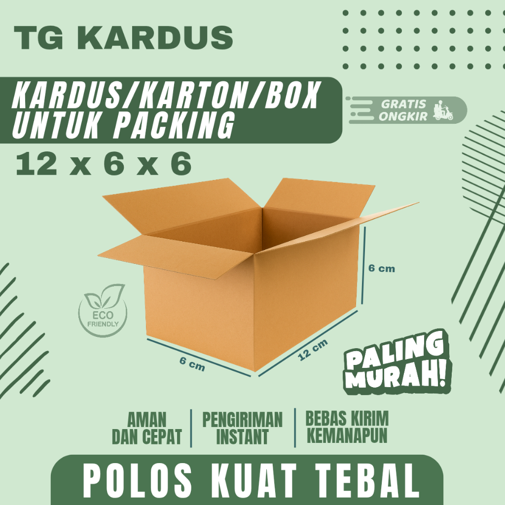 

Karton box Kardus Packing Ukuran 12x6x6 Polos Box Cogurated tebal kuat