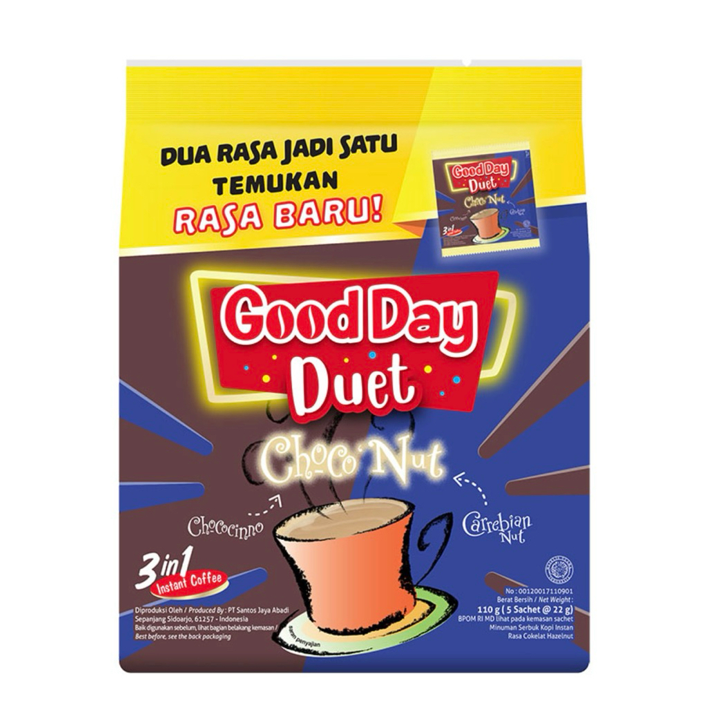 

GOOD DAY DUET CHOCO NUT KOPI INSTAN 5x22g