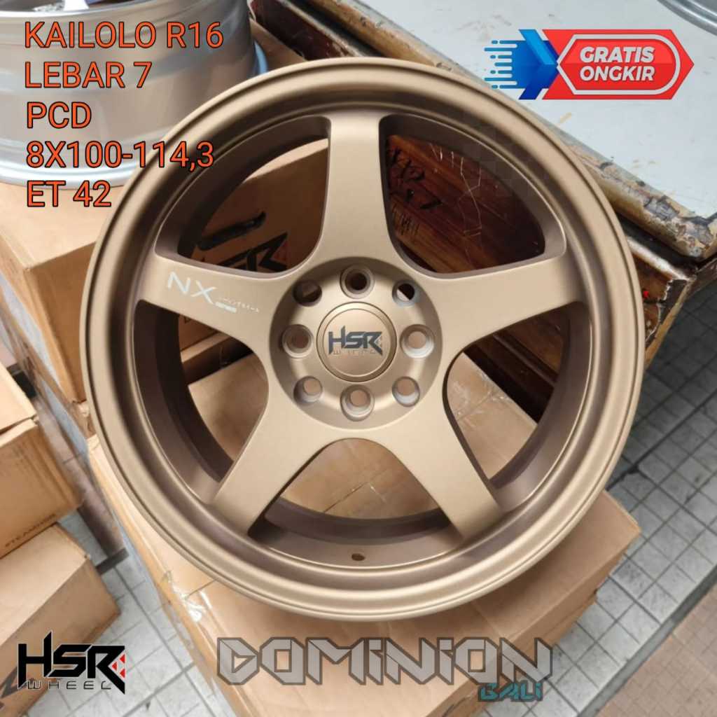 VELG RACING RING 16 UNTUK YARIS JAZZ MAZDA 2 DLL MODEL HSR KAILOLO R16X7 PCD 8X100-114,3 ET42
