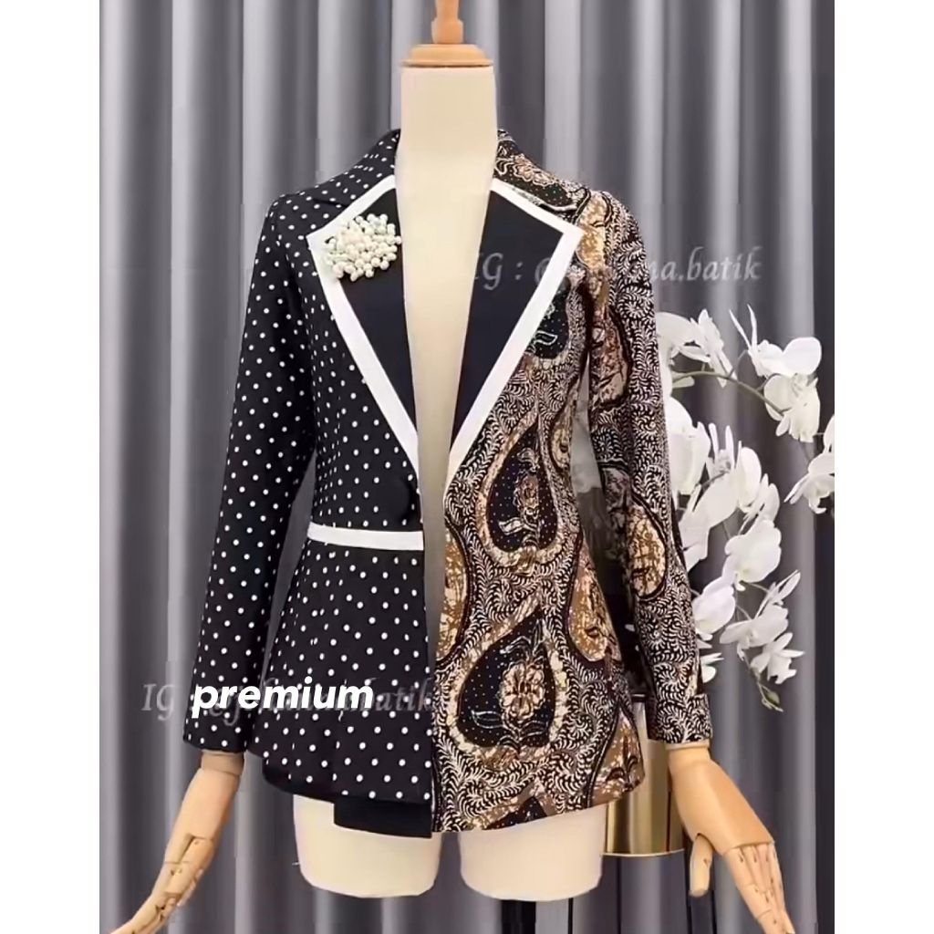 Blazer wanita batik tulis | atasan blazer blus batik wanita modern katun
