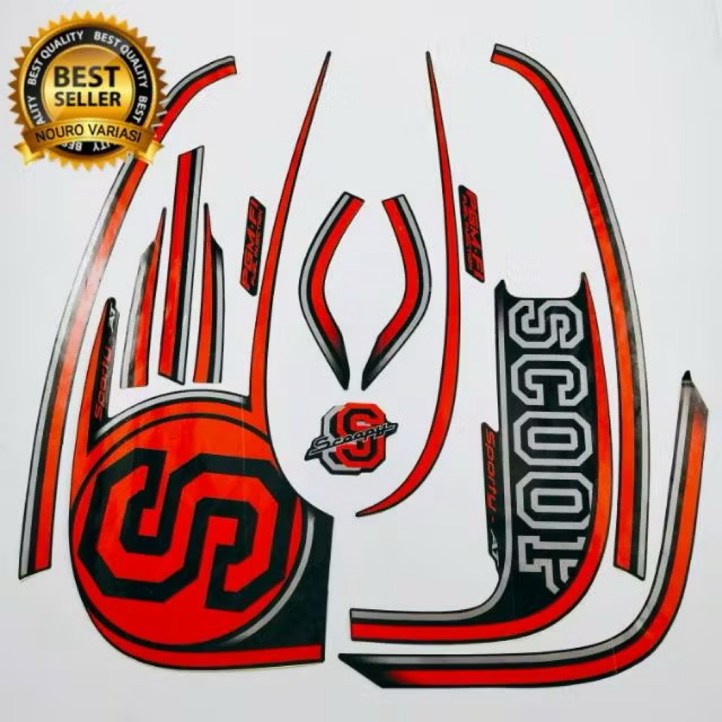 Striping Scoopy 2014 Merah - Stiker Set Honda Scoopy Original