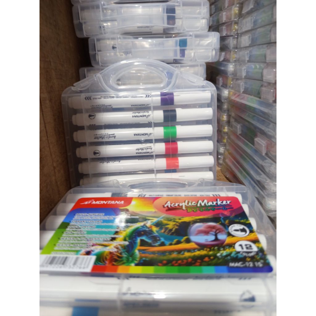 

Spidol akrilik 12 warna montana / Spidol montana spidol kayu / spidol permanen / spidol murah montana