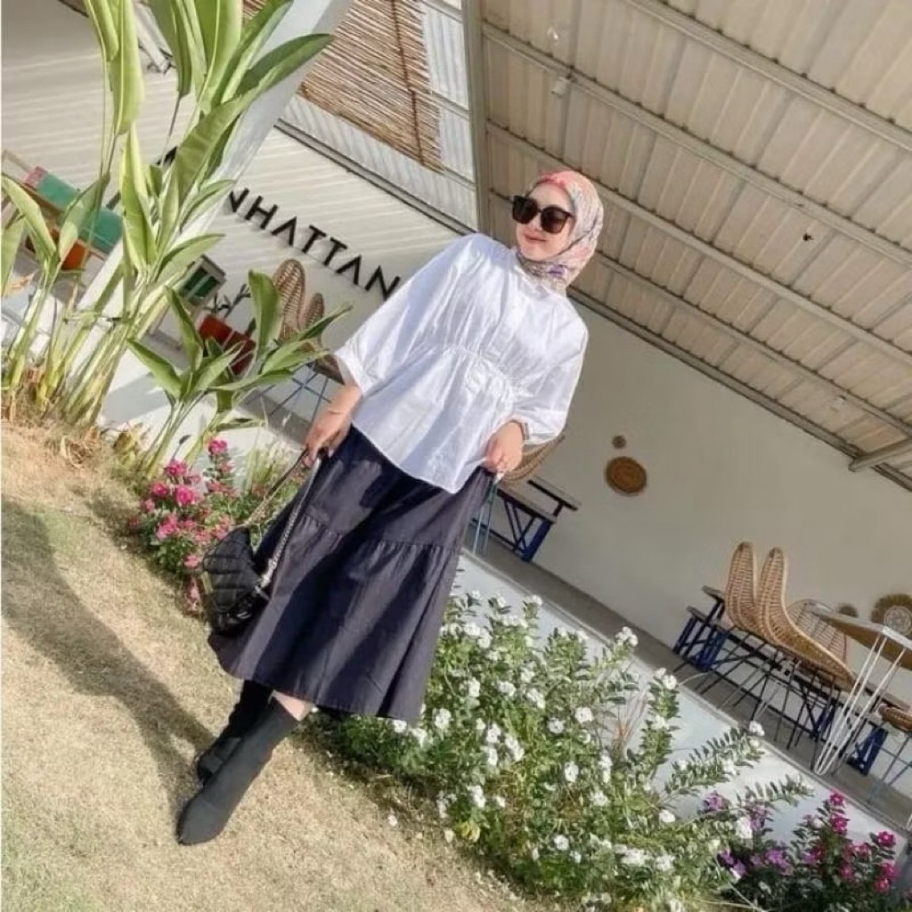 ALYA Blouse Shirt - Blouse Linen Premium - Kemeja oversize Linen