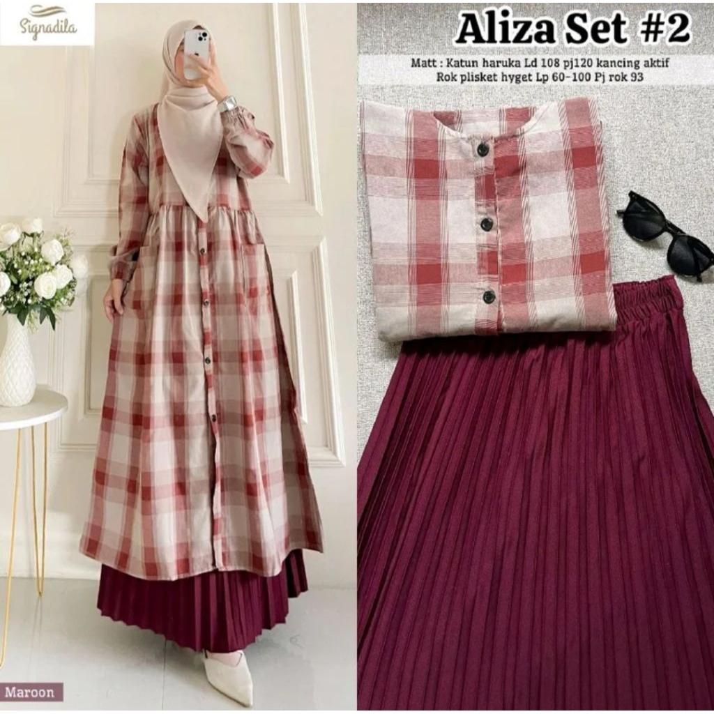 Aliza set#2 Setelan Tunik&rok bahan katun haruka