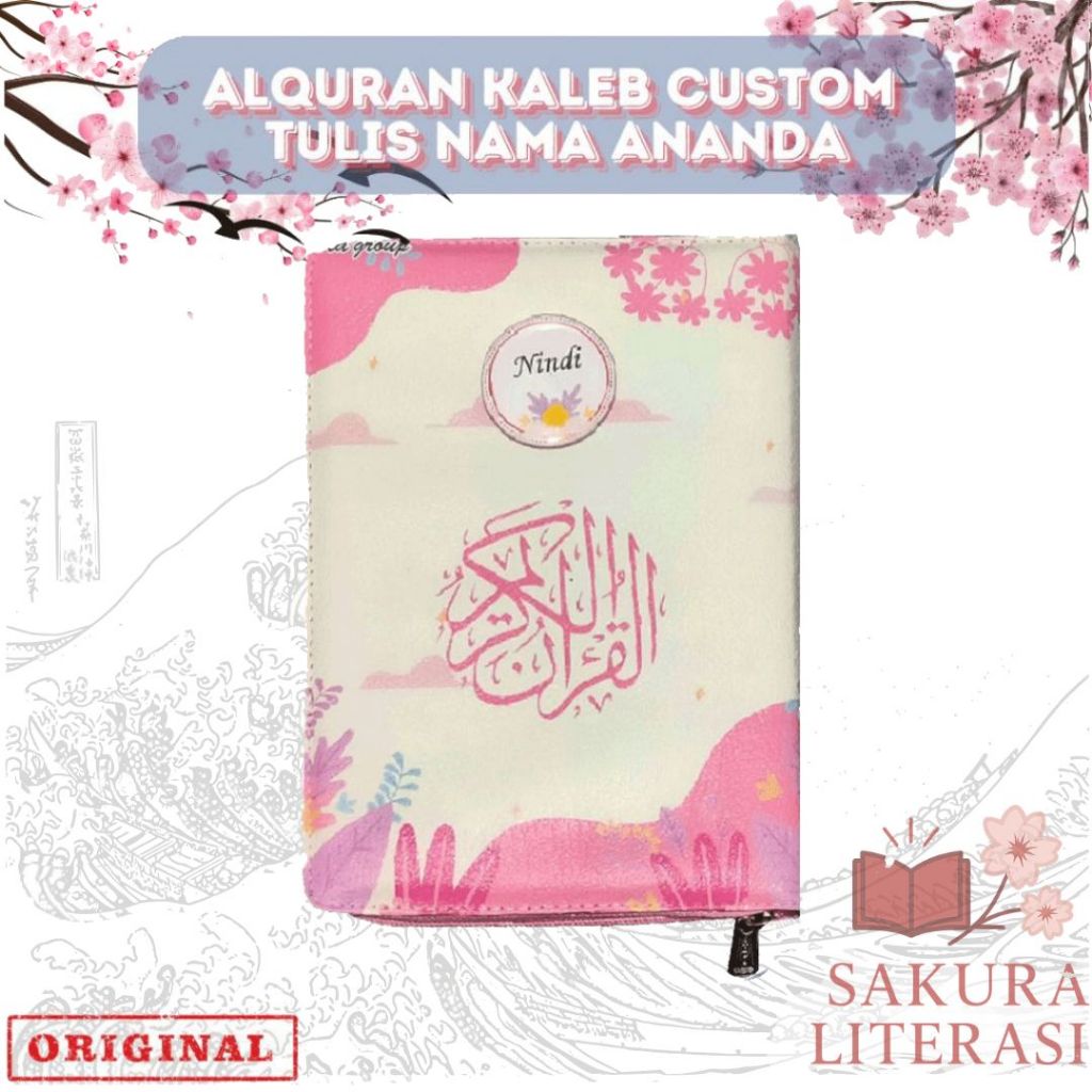 Alquran Custom Nama & Cover Terjemah Ukuran A5 Kaleb Resleting Bonus Pin