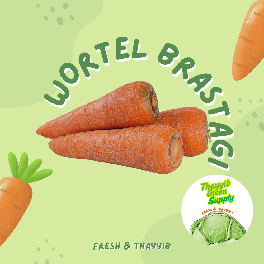 

WORTEL BRASTAGI SEGAR 1 KG / WORTEL BRASTAGI FRESH - THAYYIB GREEN SUPPLY