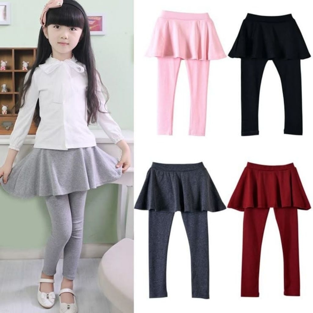 Leging rok anak perempuan // Leging rok scuba anak // Celana olahraga anak perempuan 1-6 tahun
