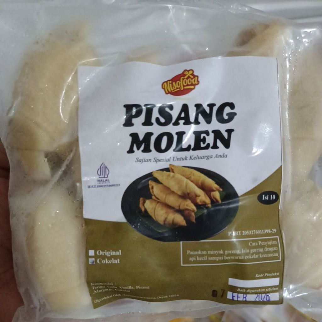 

pisang molen coklat isi 10 niso Frozen food