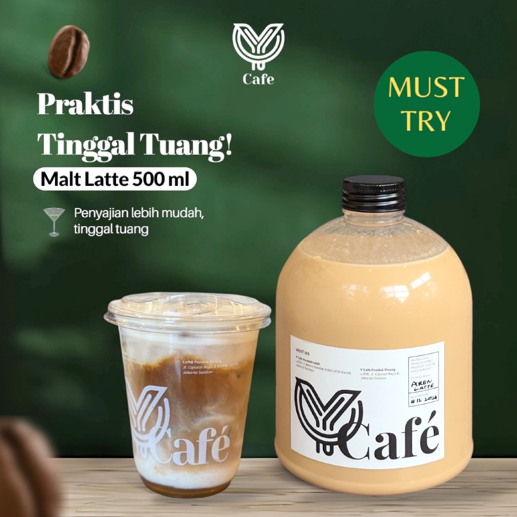 

Cafe Malt Latte 500 ml Minuman Kemasan Kopi Susu Malt Latte Cafe Latte Kopi Kemasan Botol Praktis Ready To Drink by Y Cafe