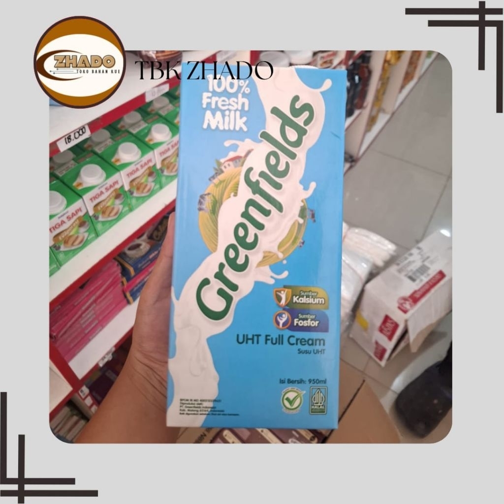

GREEN FIELDS UHT FULL CREAM DAN COKELAT 950ml