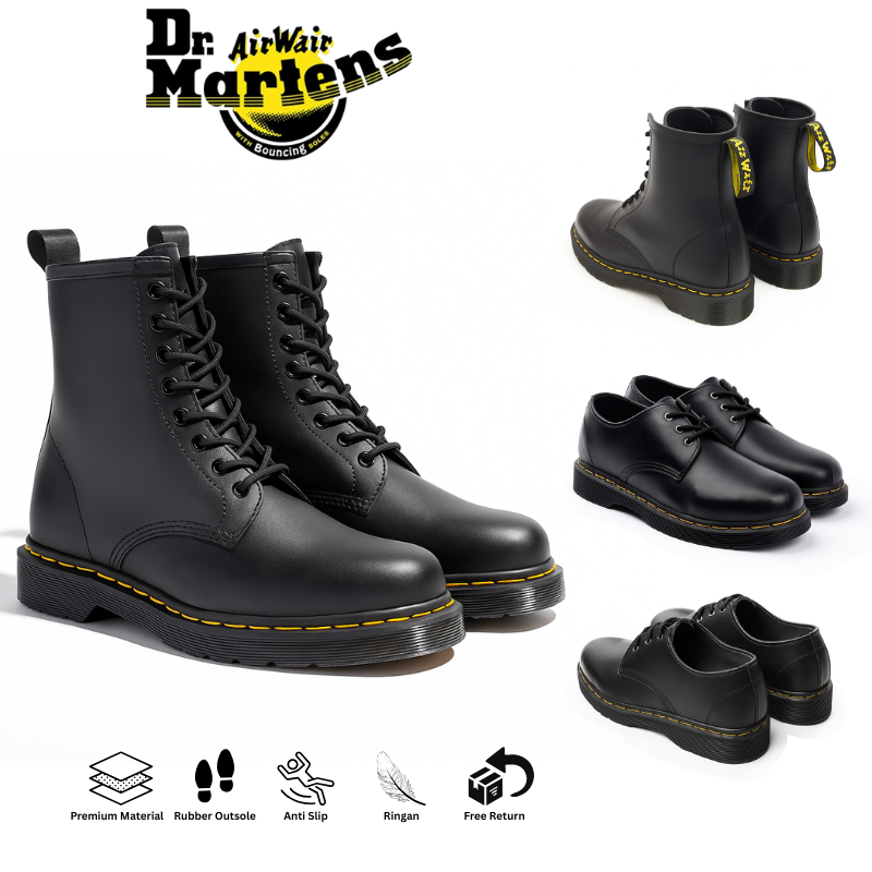 Sepatu Boots Dr. Martens 8 hole. Sepatu boots formal dokmar tinggi untuk Pria dan Wanita.