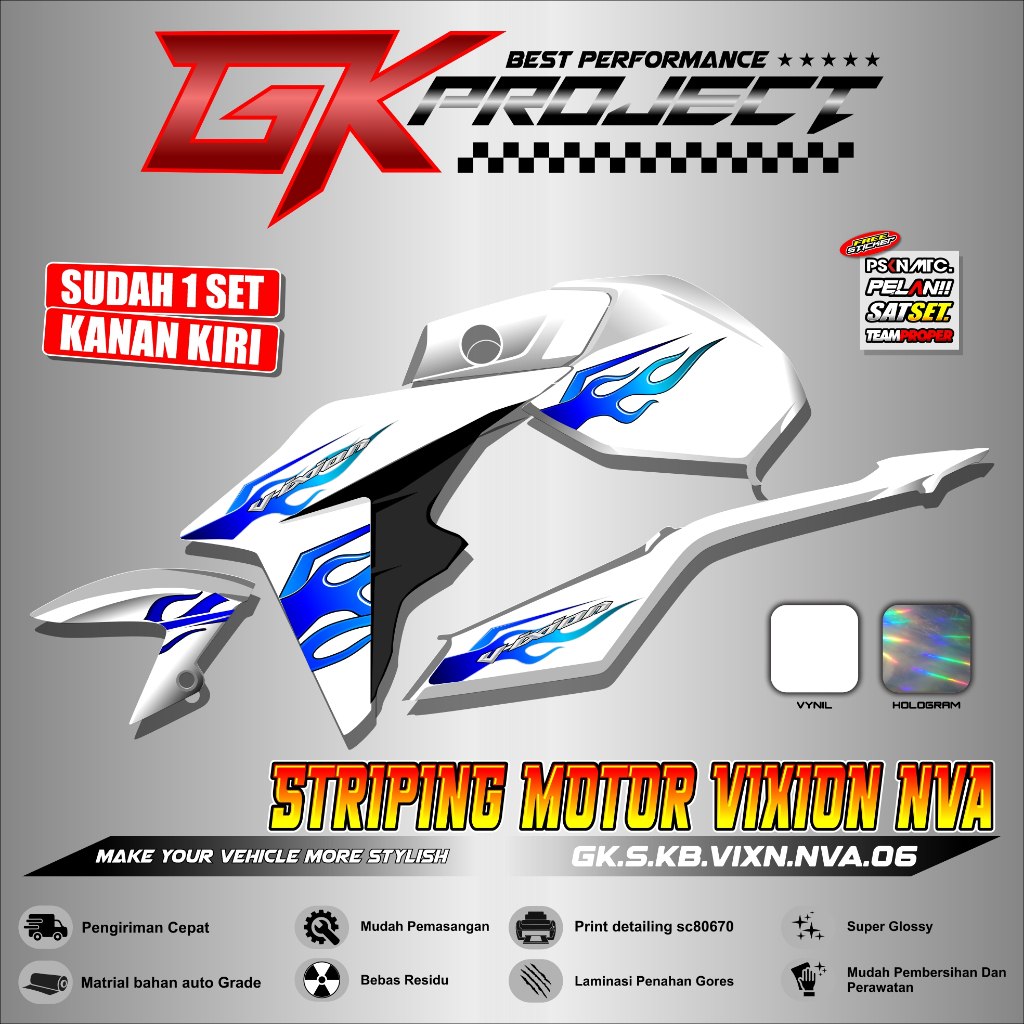 STRIPING VIXION NVA | STRIPING VIXION NVA KEREN TRANSPARAN HOLOGRAM GK 06